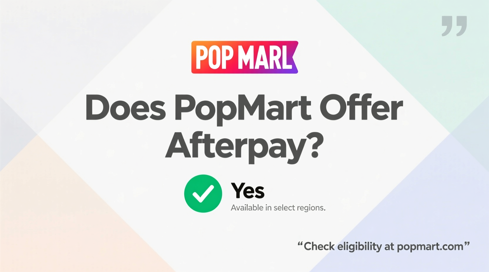does popmart do afterpay