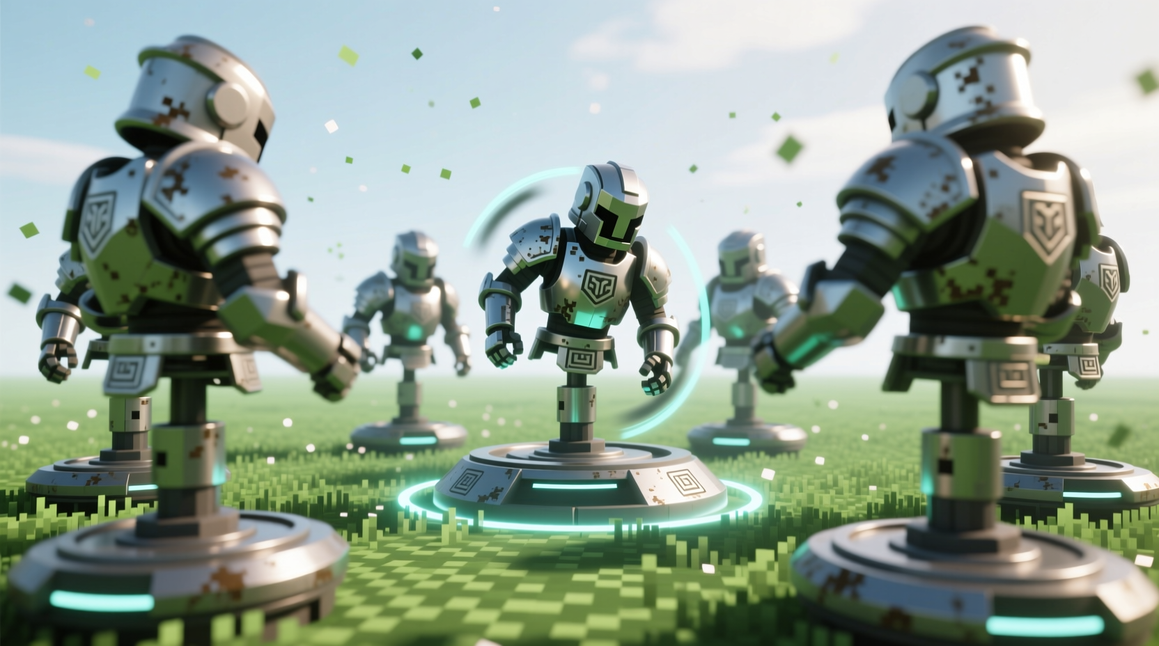 Rotating armour stands in Minecraft creative mode