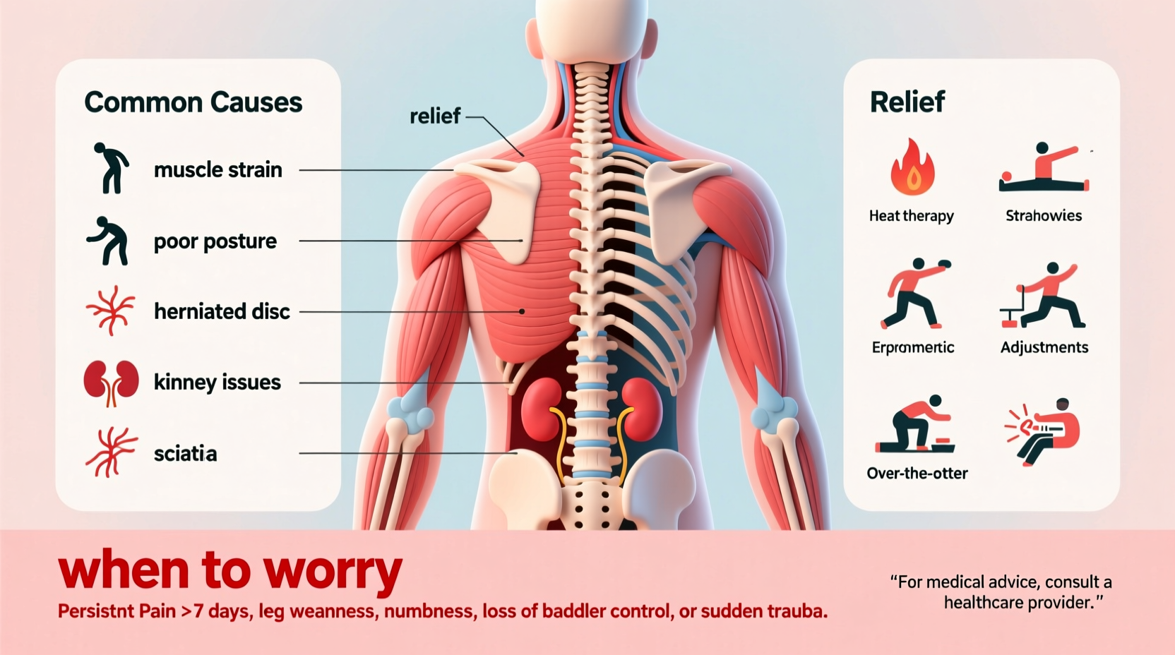 left side back pain common causes relief and when to worry