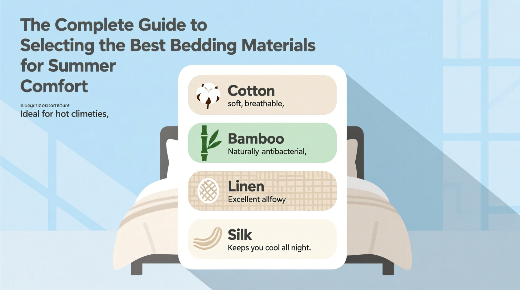 the complete guide to selecting the best bedding materials for summer comfort