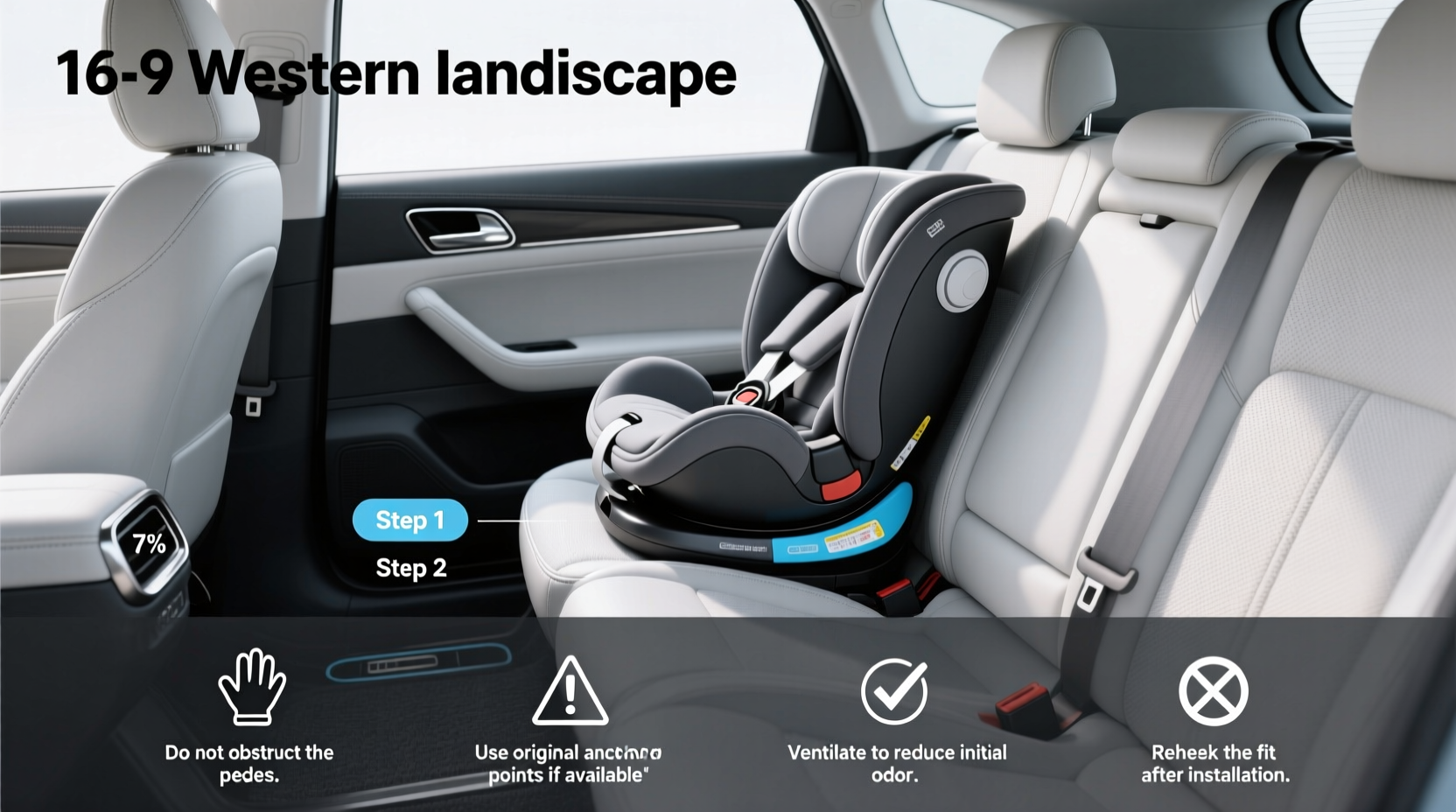 child seat in a smart car