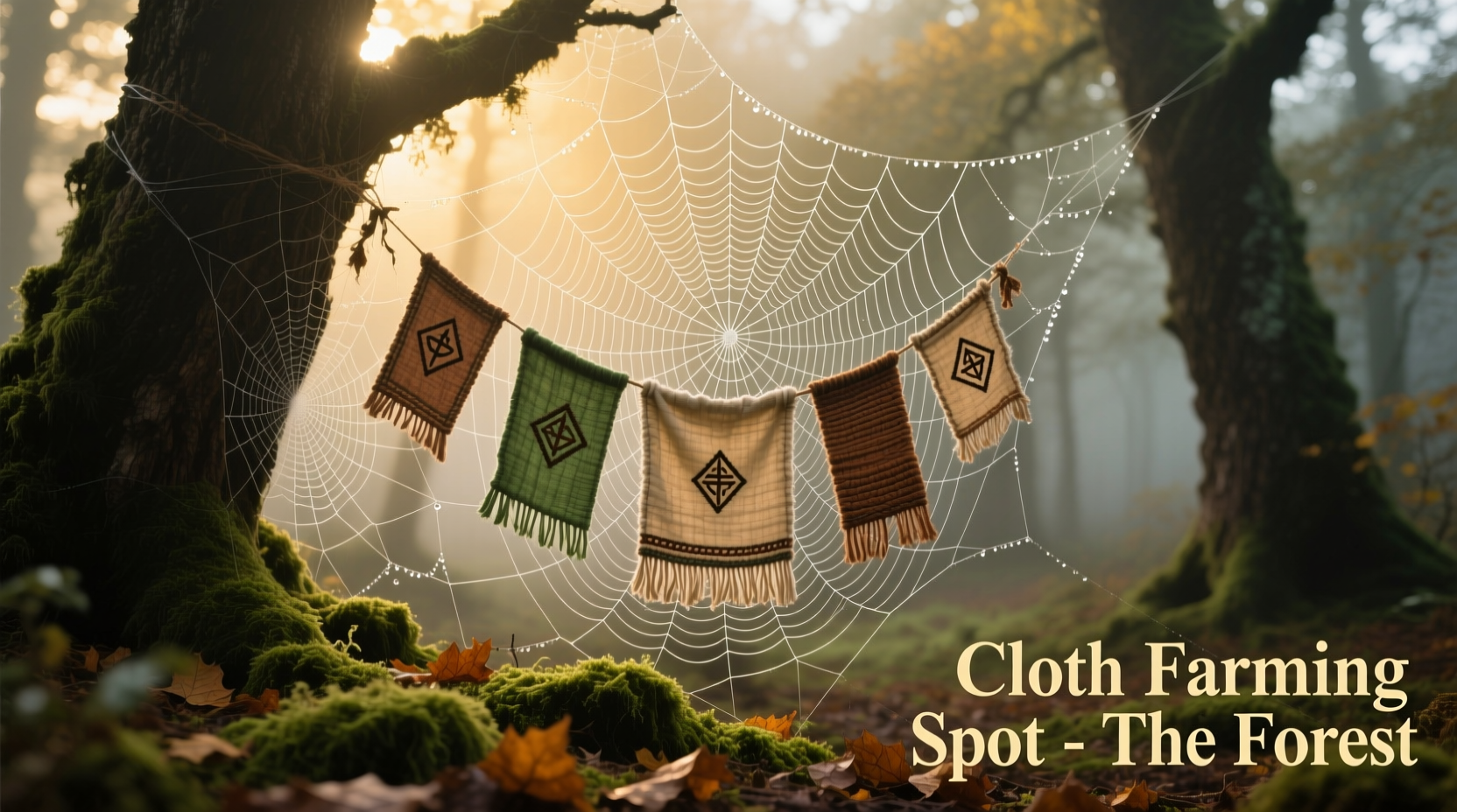 Spider nest location showing cloth farming spot in The Forest