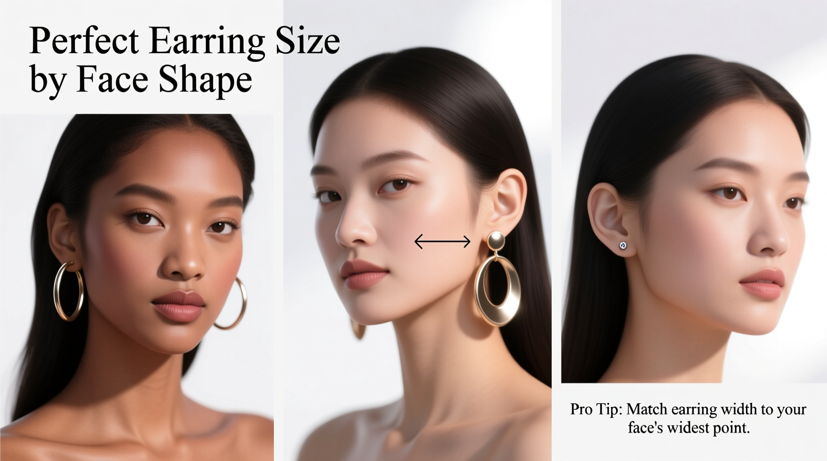 expert tips for picking the perfect earring size that flatters your face shape