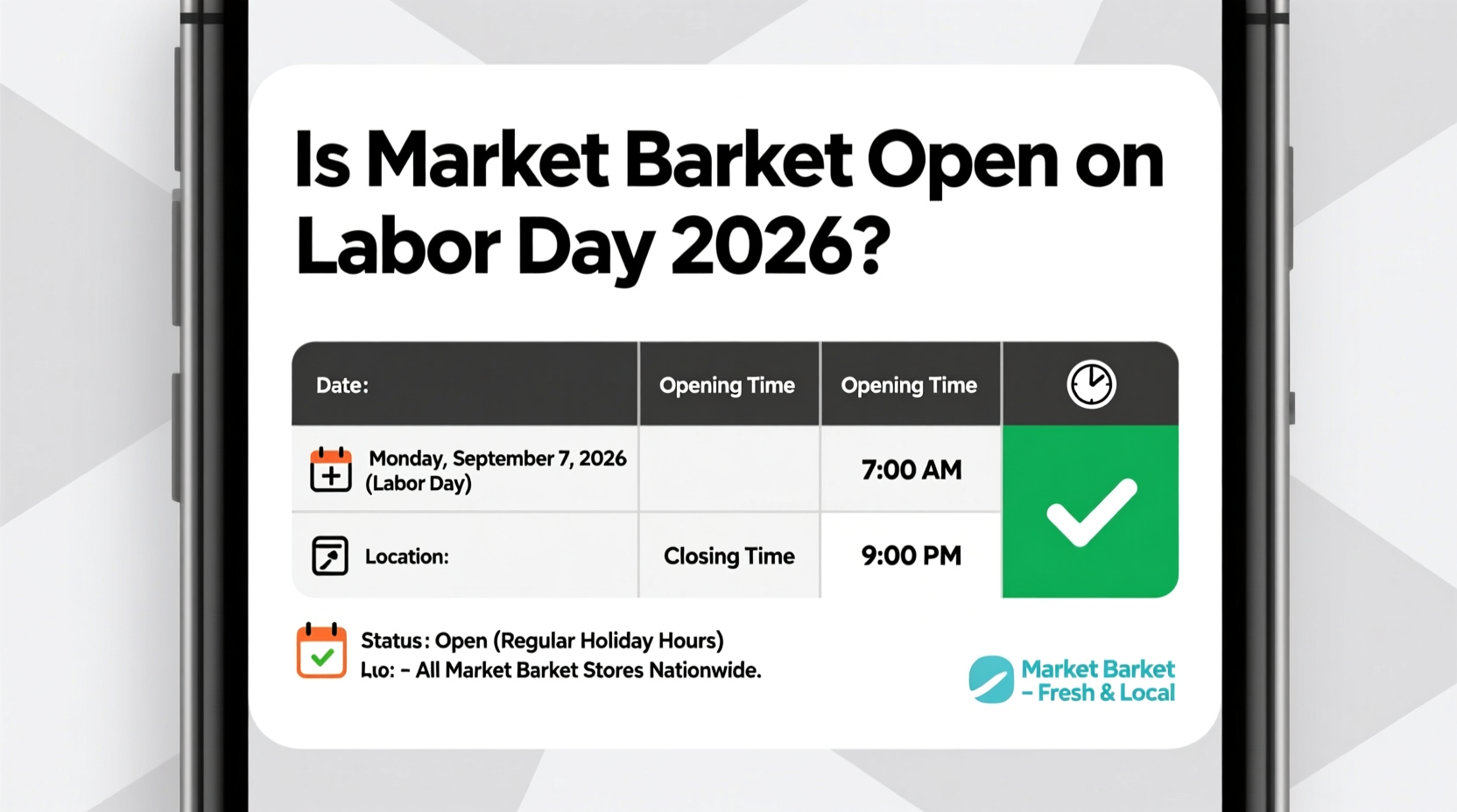 is market basket open on labor day 2026