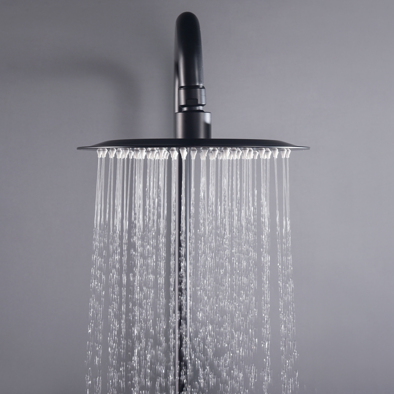 Kaiping stainless steel 304 matte black bathroom exposed 2-function thermostatic shower mixer