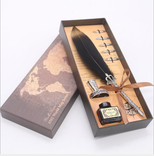 Stylo Plume En Verre Vintage - Calligraphie, Fait Main, Pointe F - Ciel étoilé
