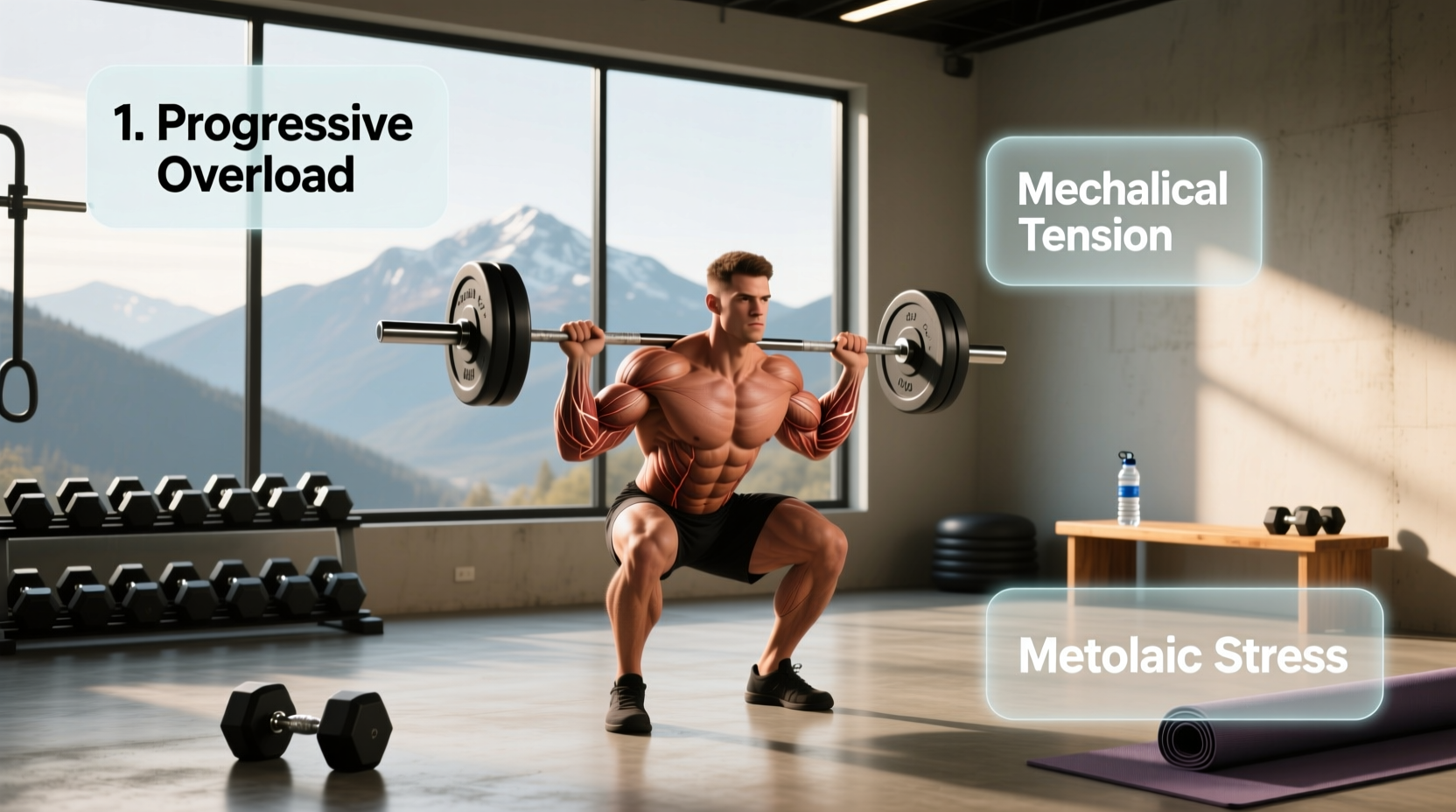 3 causes of muscle hypertrophy