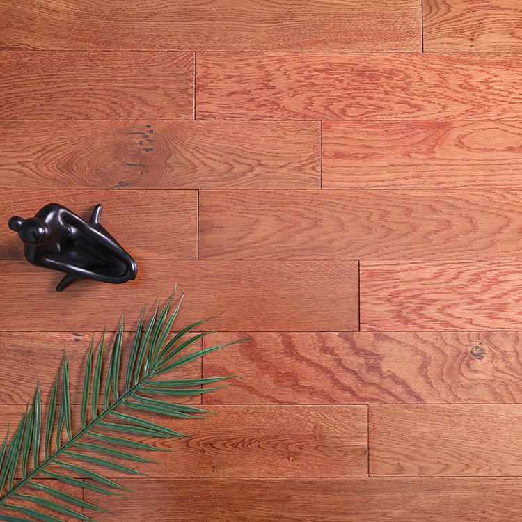18mm Natural Solid Wood Smooth UV Lacquered Oak Hardwood Flooring