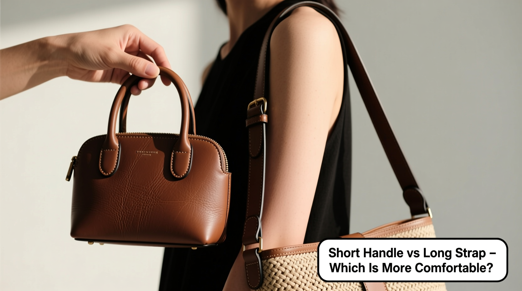 short handle or long strap which bag handle is actually more comfortable