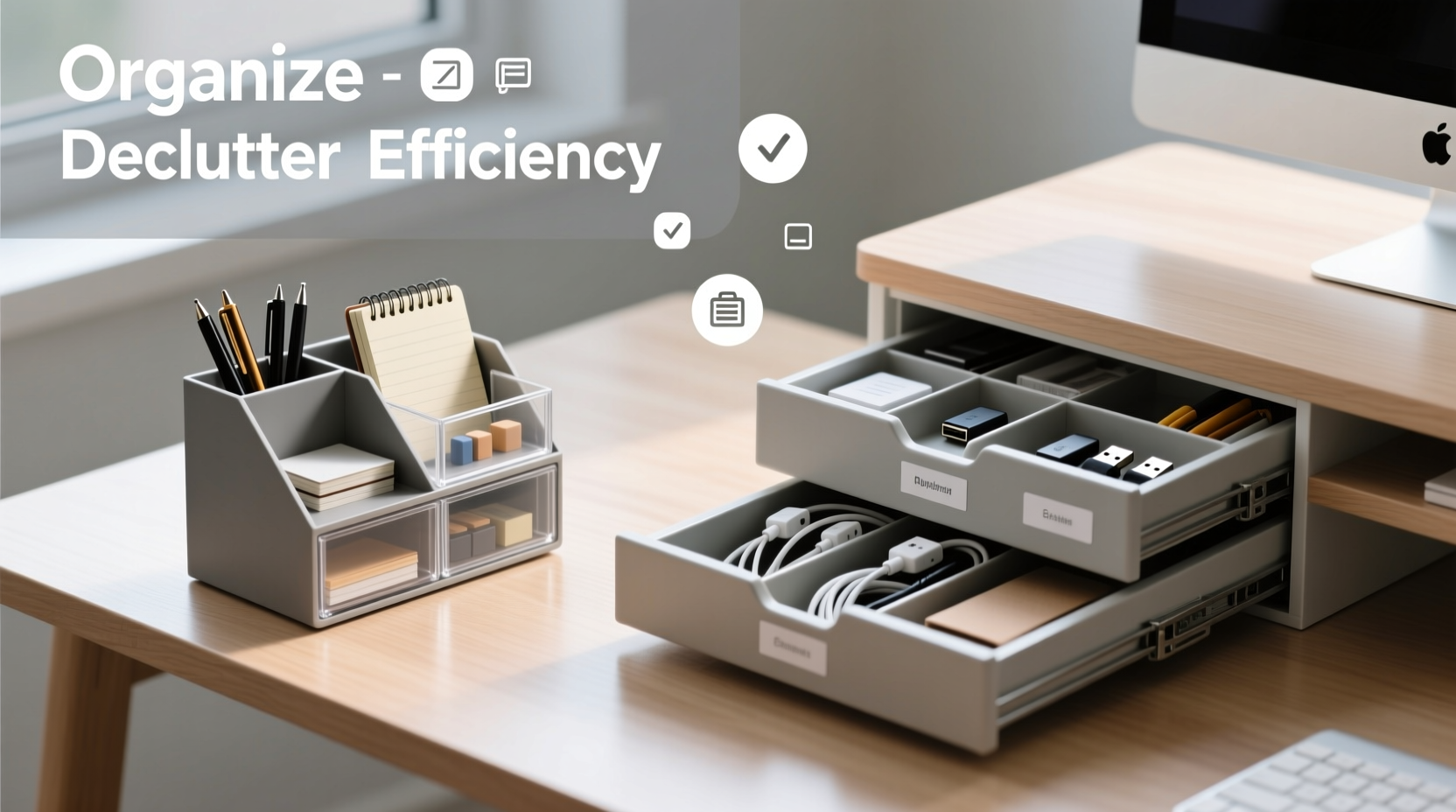 desktop storage box vs desk drawer organizer which declutters best