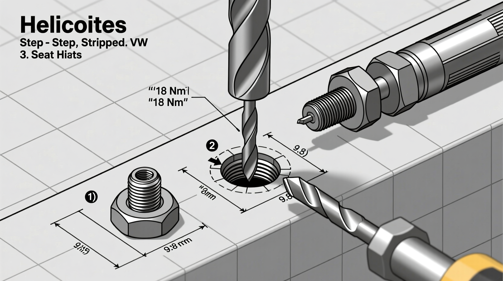 vw seat bolt stripping fix