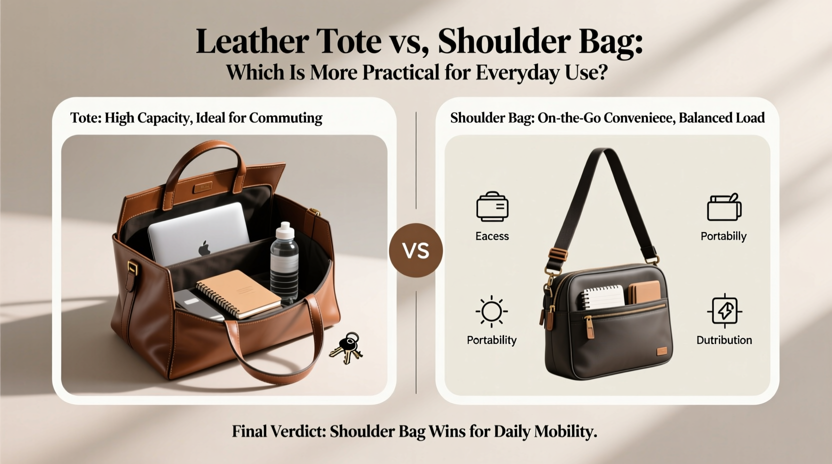 leather tote vs shoulder bag which one is actually more practical for everyday use