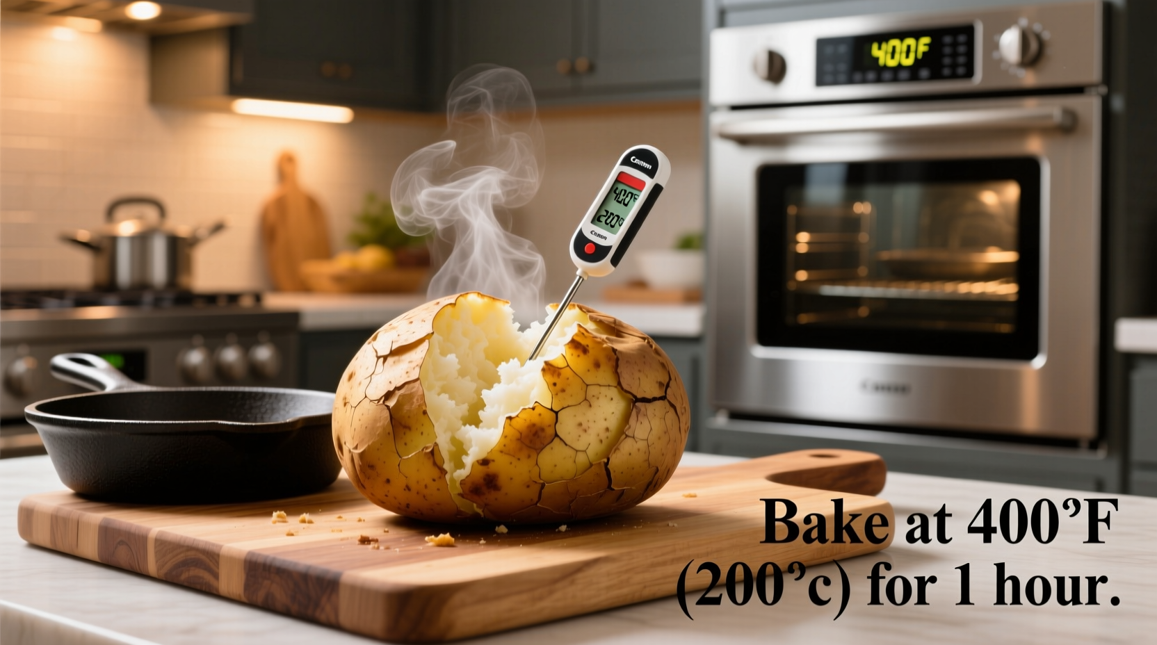 what temp to cook baked potatoes