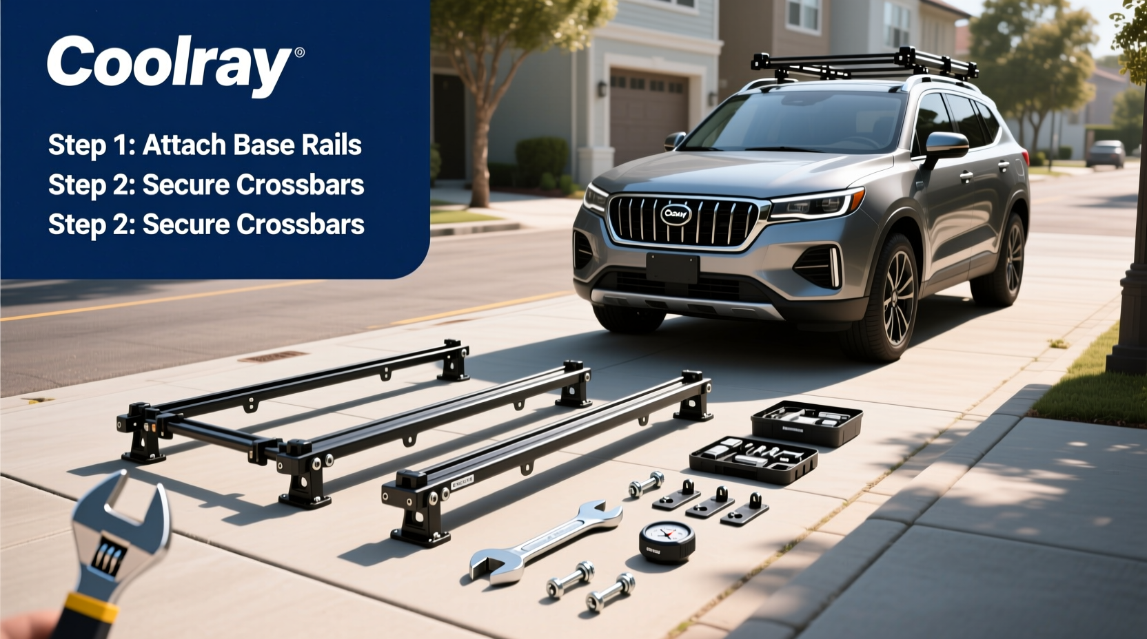 coolray roof rack install