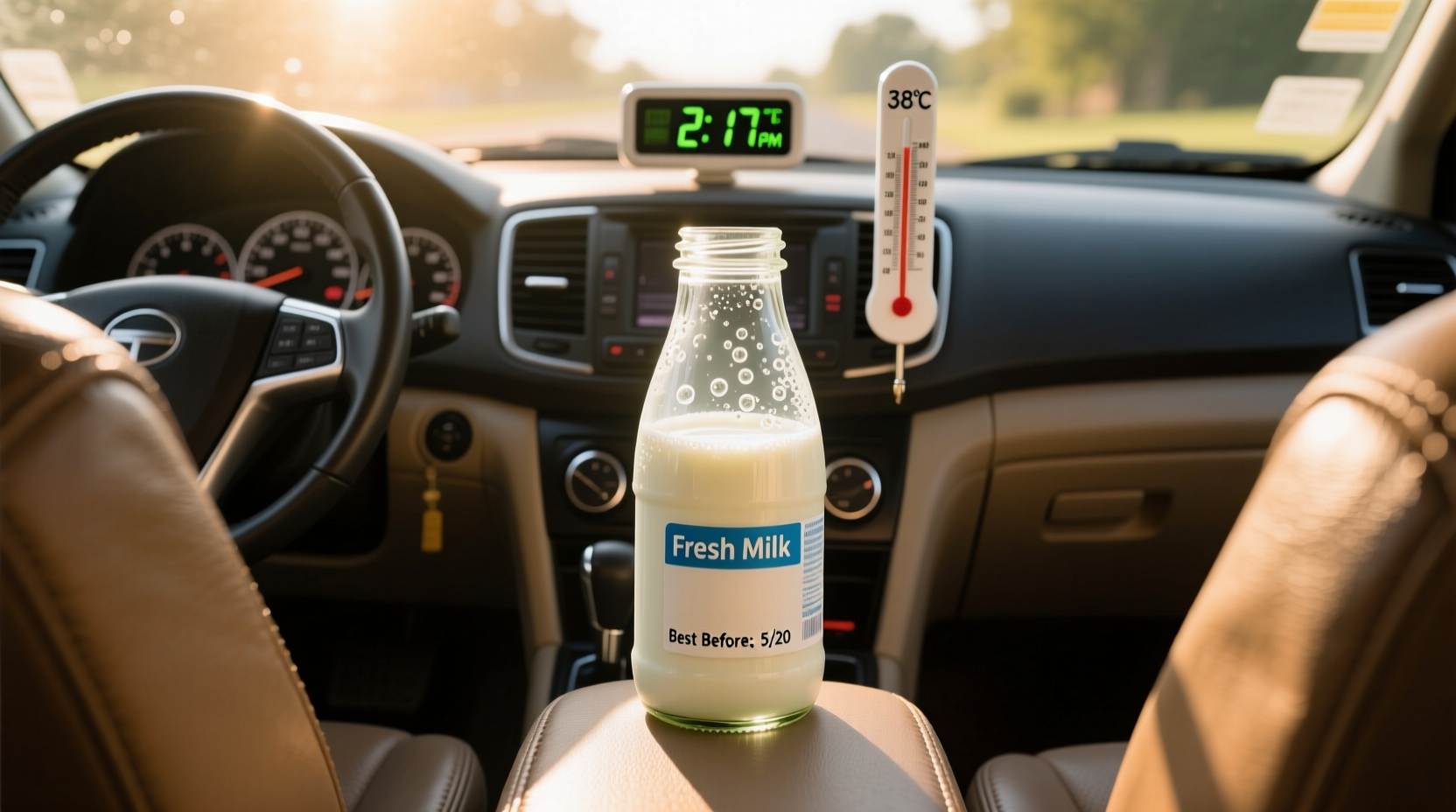 how long can milk stay in the car