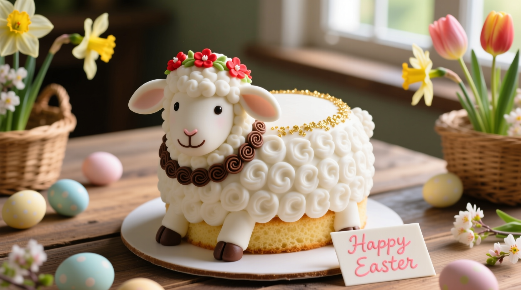 how to decorate a lamb cake for easter