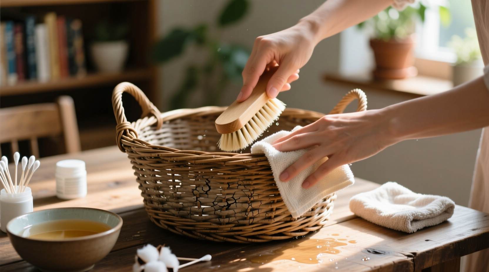 how to clean wicker baskets