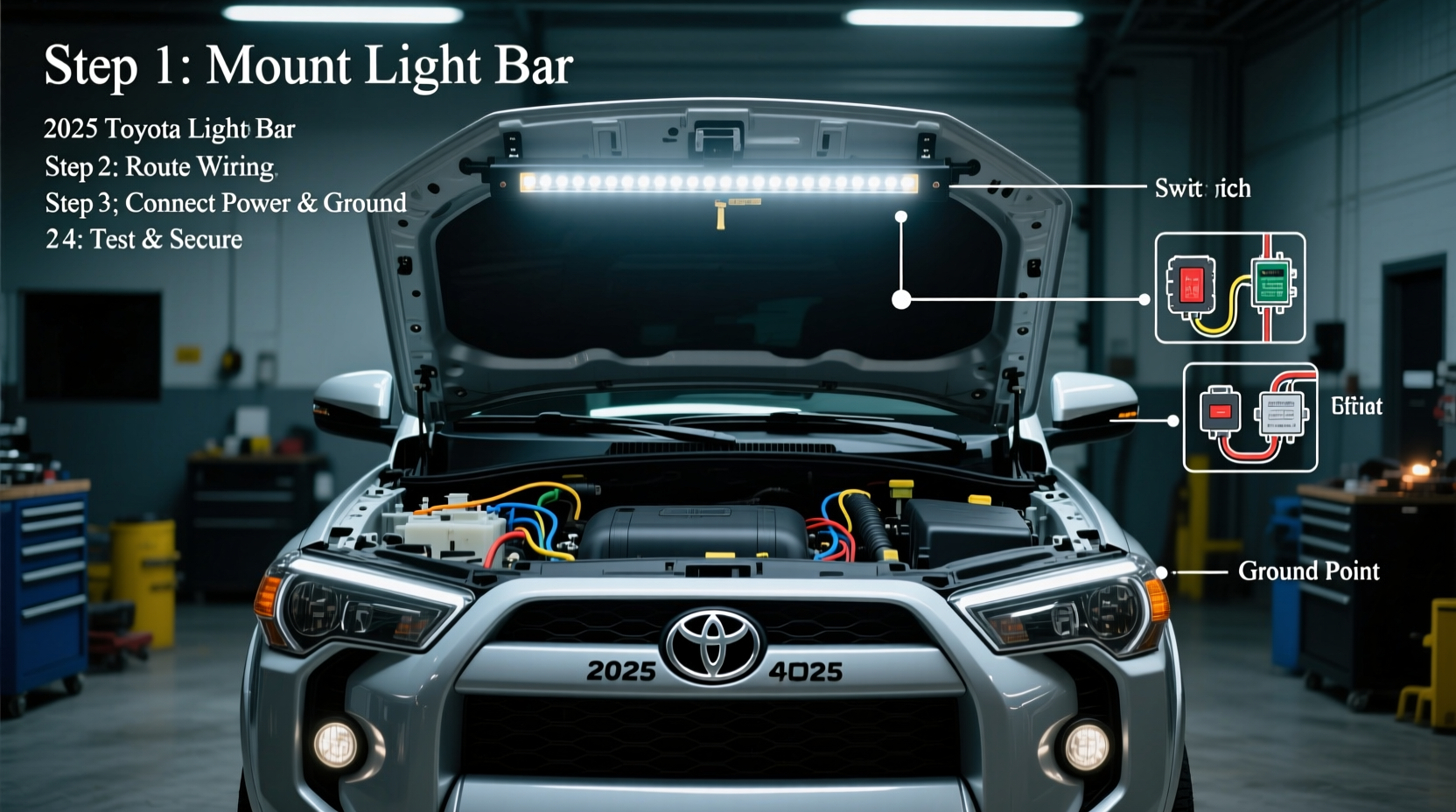 2025 4runner led light bar install