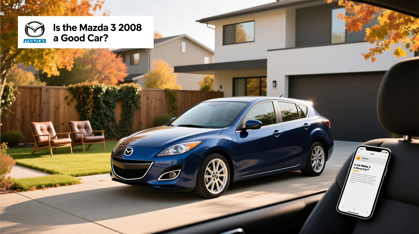 Mazda 3 2008 hatchback parked on urban street highlighting compact size
