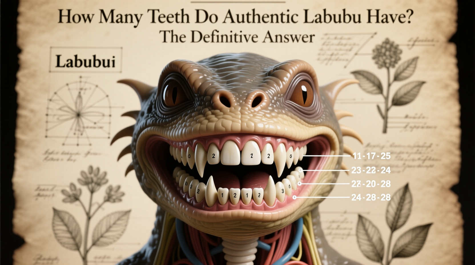 how many teeth do authentic labubu have