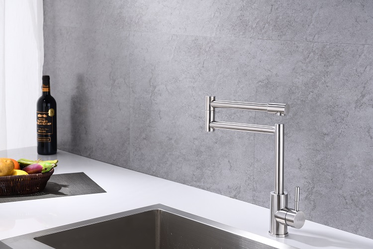 Swivel Spout Pot Filler Single Handle Sink Mixer Tap Retractable Folding Kitchen Faucet