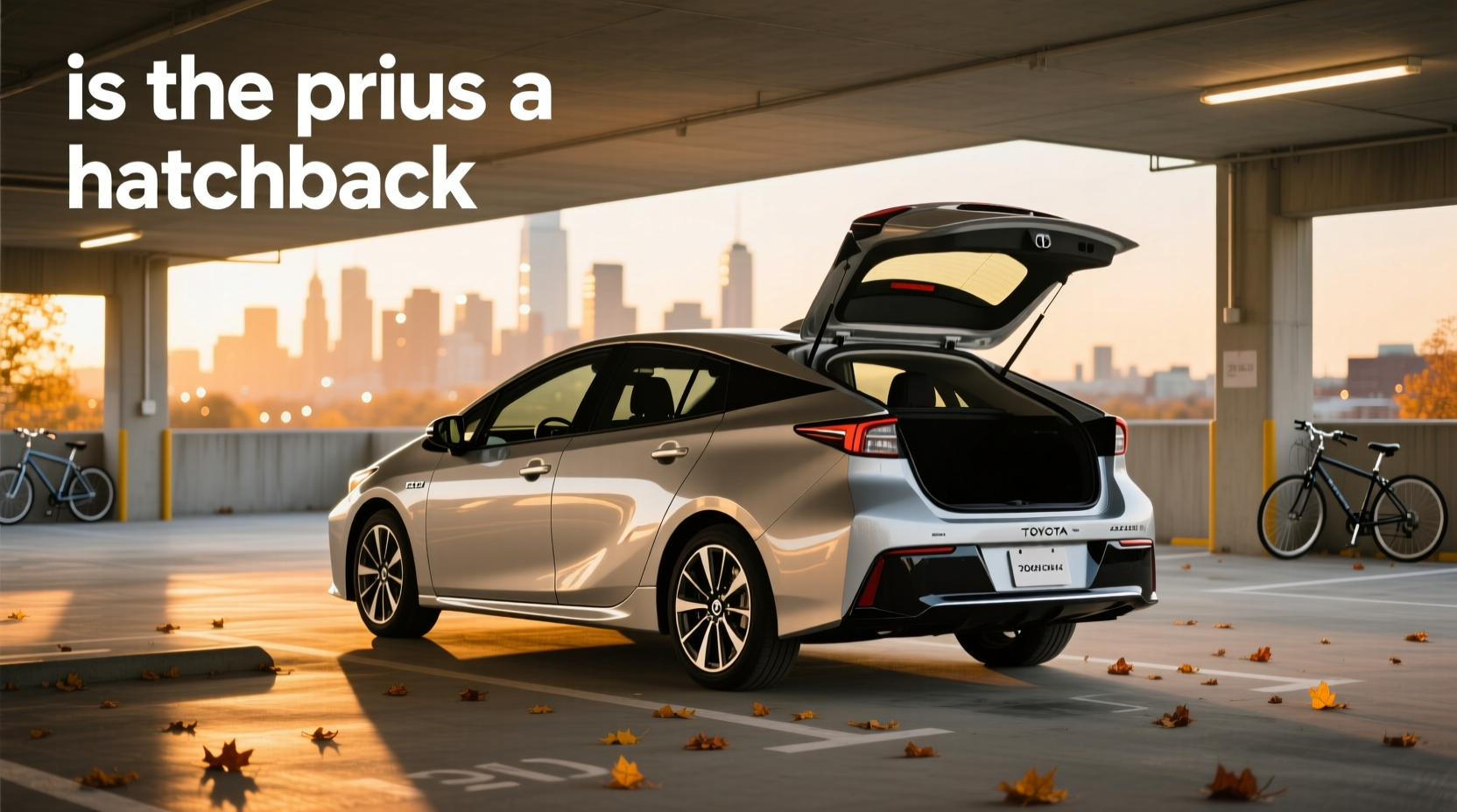 2014 Toyota Prius rear view showing hatchback liftgate