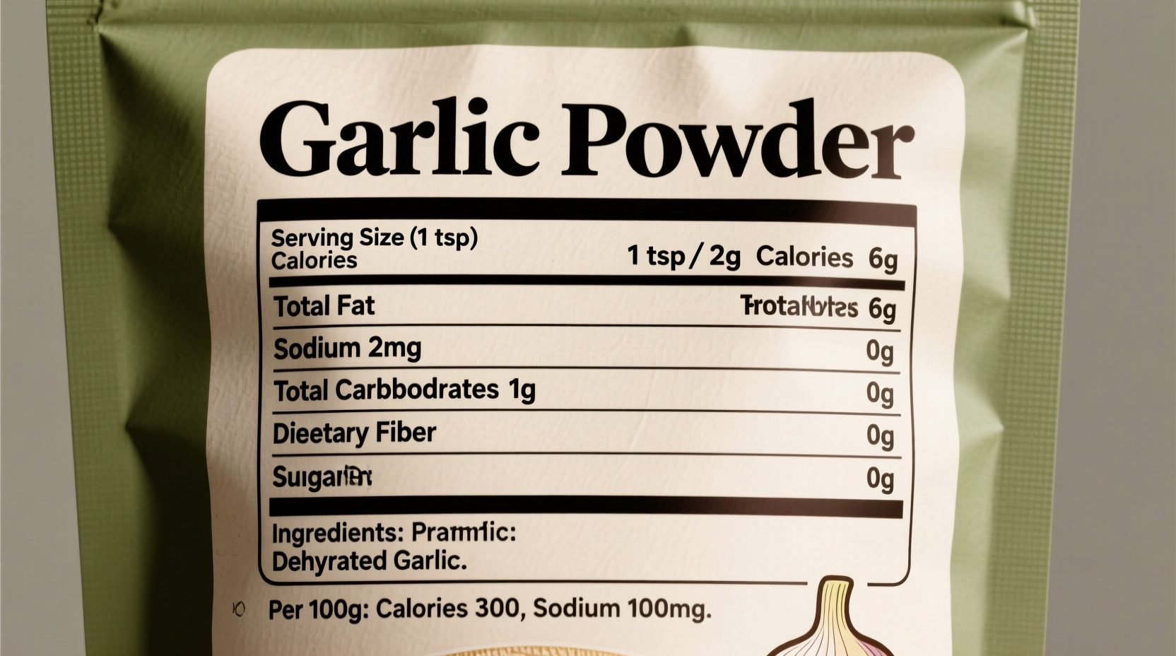 nutrition facts for garlic powder