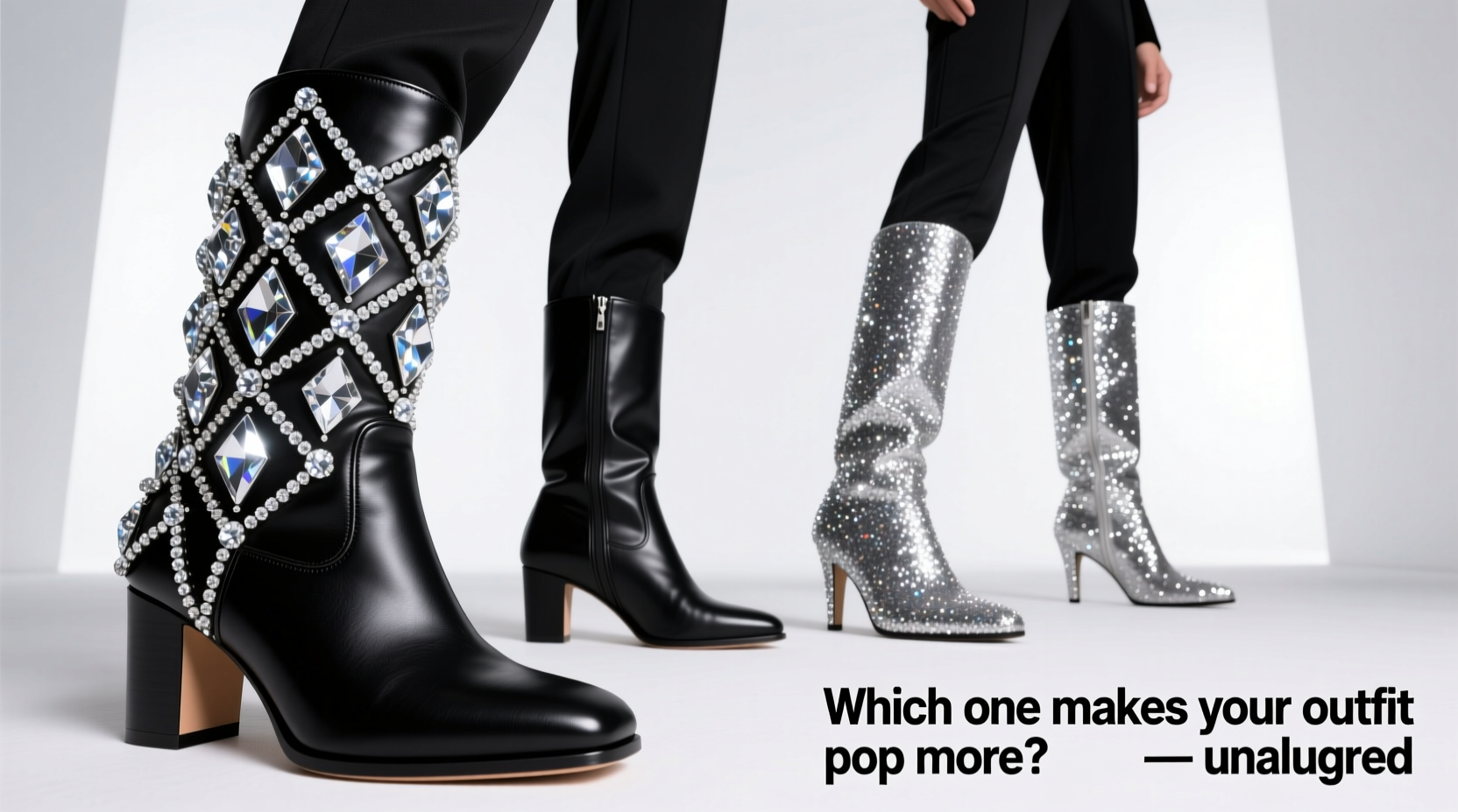 crystal vs glitter boots which one makes your outfit pop more