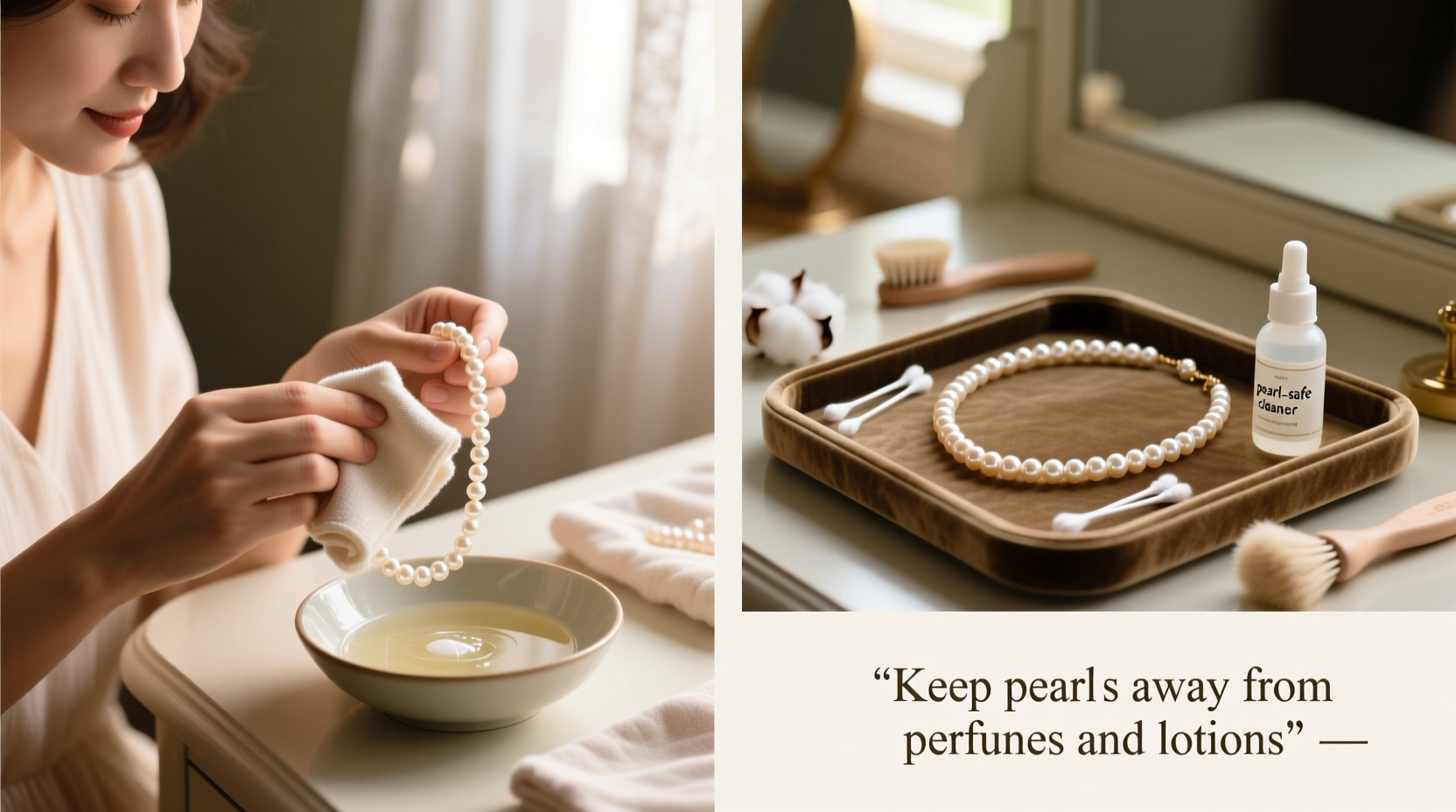 expert tips for caring for and cleaning pearl jewelry to keep it stunning