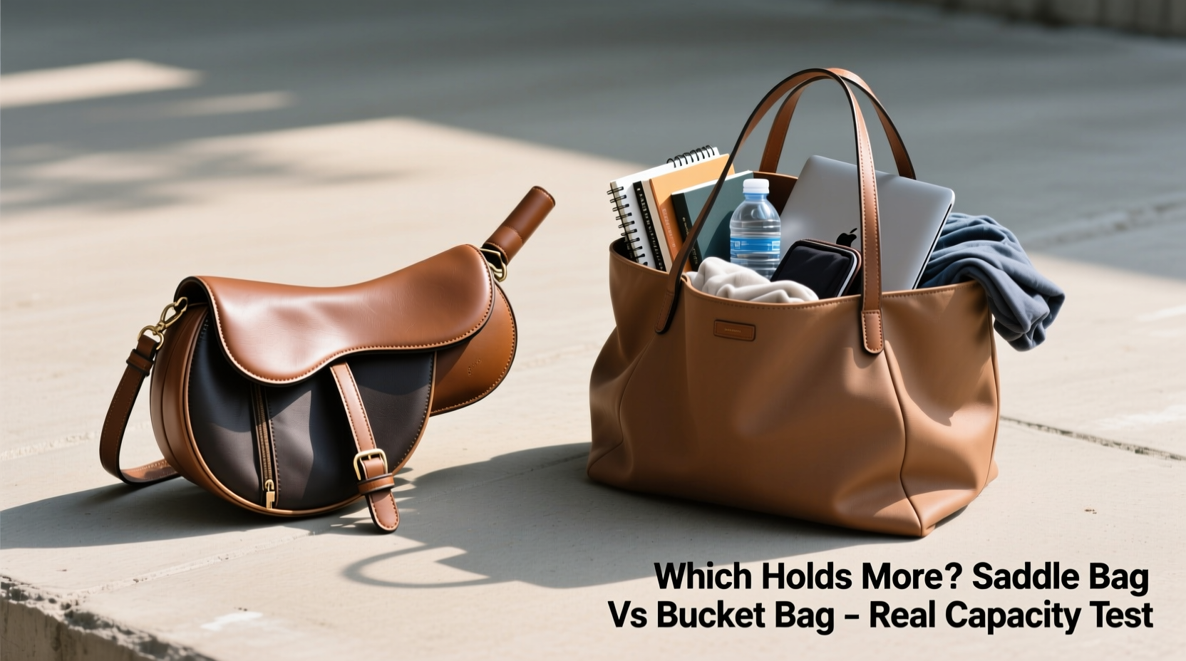 saddle bag or bucket bag which one actually holds more stuff without looking bulky