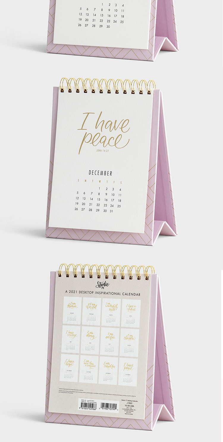 Custom Logo Printed 2023 2024 Spiral Wire Mo<i></i>nthly Stand Flip Table Desk Desktop Calendar