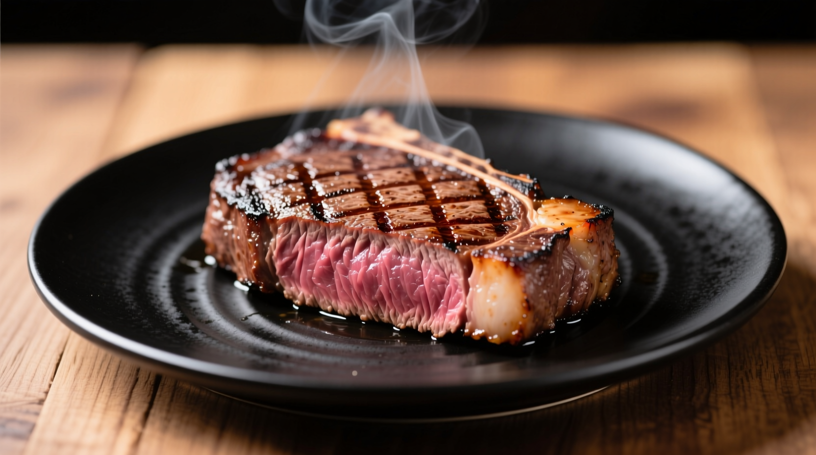 Perfectly grilled filet mignon with crosshatch sear marks