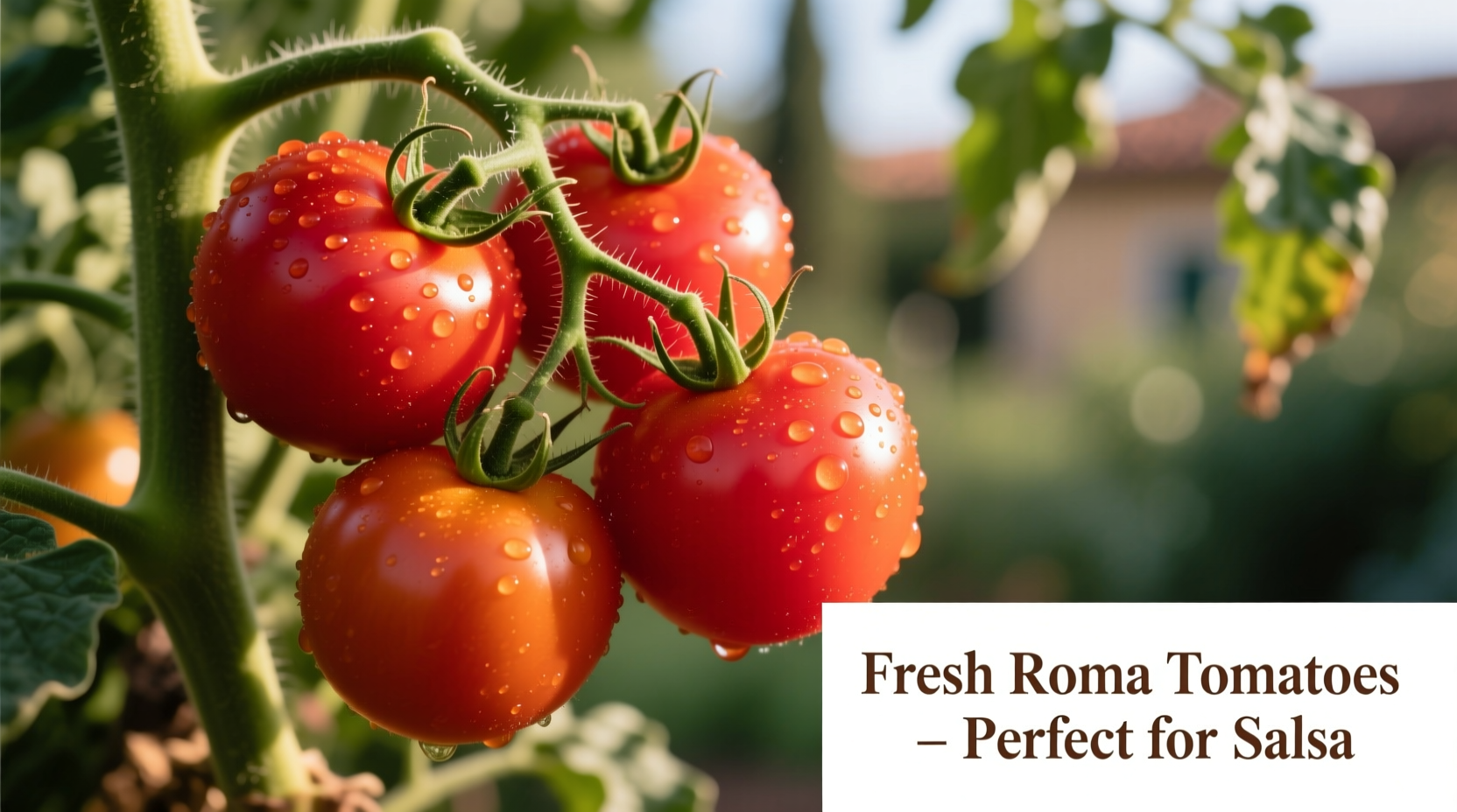 Roma tomatoes on vine for salsa making