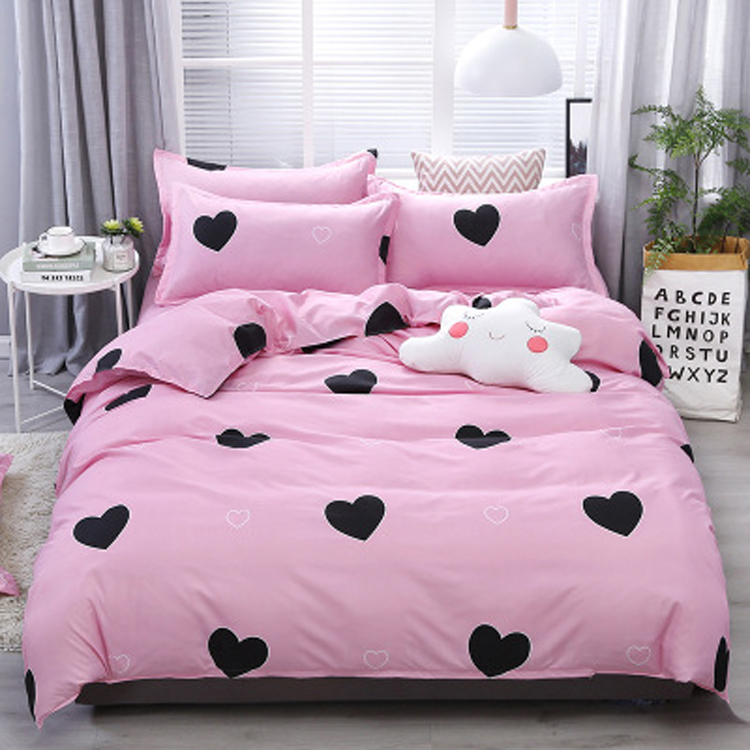Custom photo print polyester duvet cover set double bed 4 piece quantity printed microfiber bedding set
