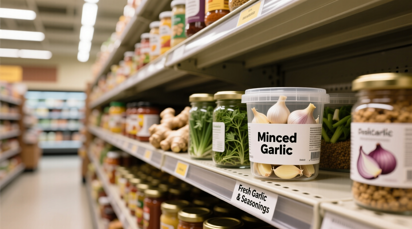 where is minced garlic in the grocery store