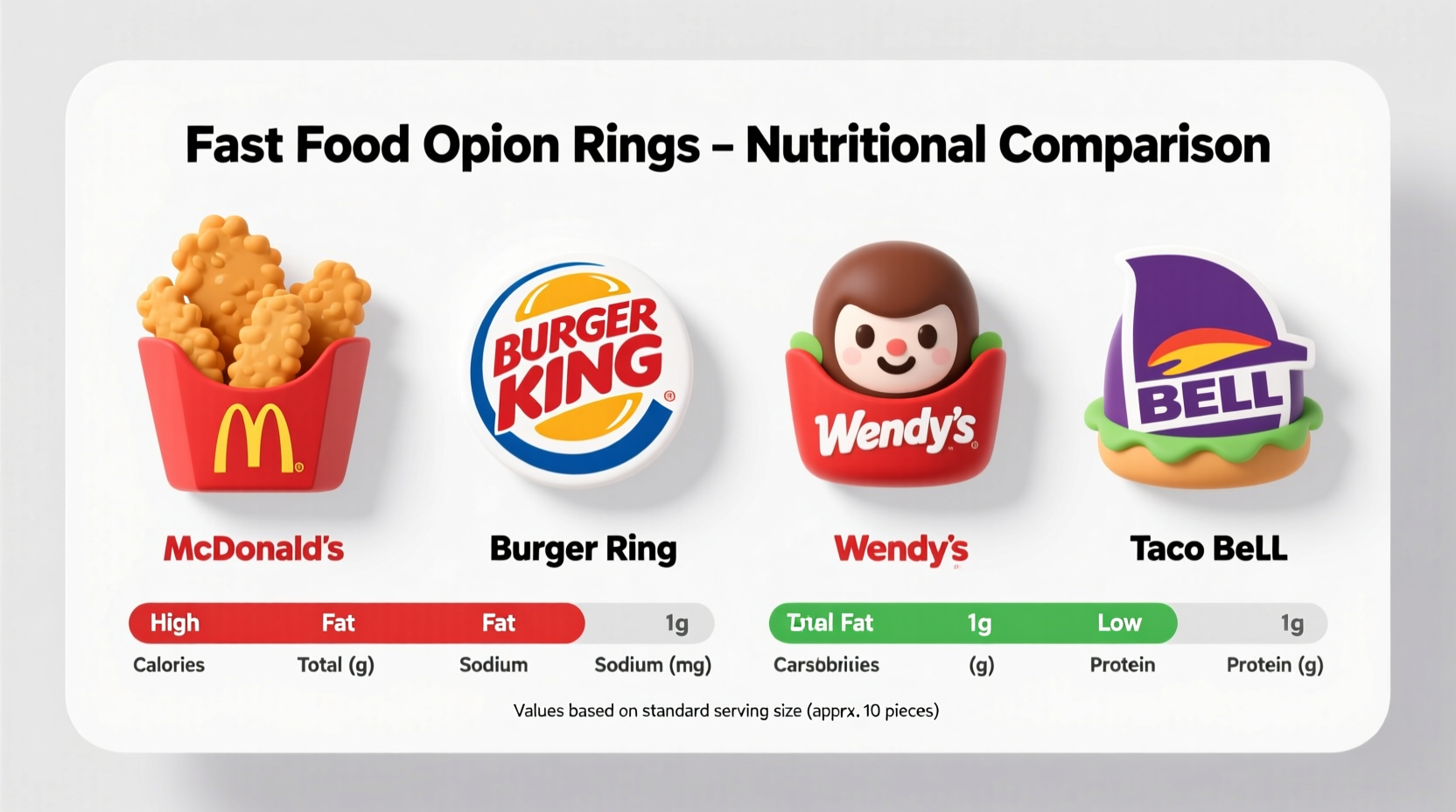 Nutritional comparison of fast food onion rings