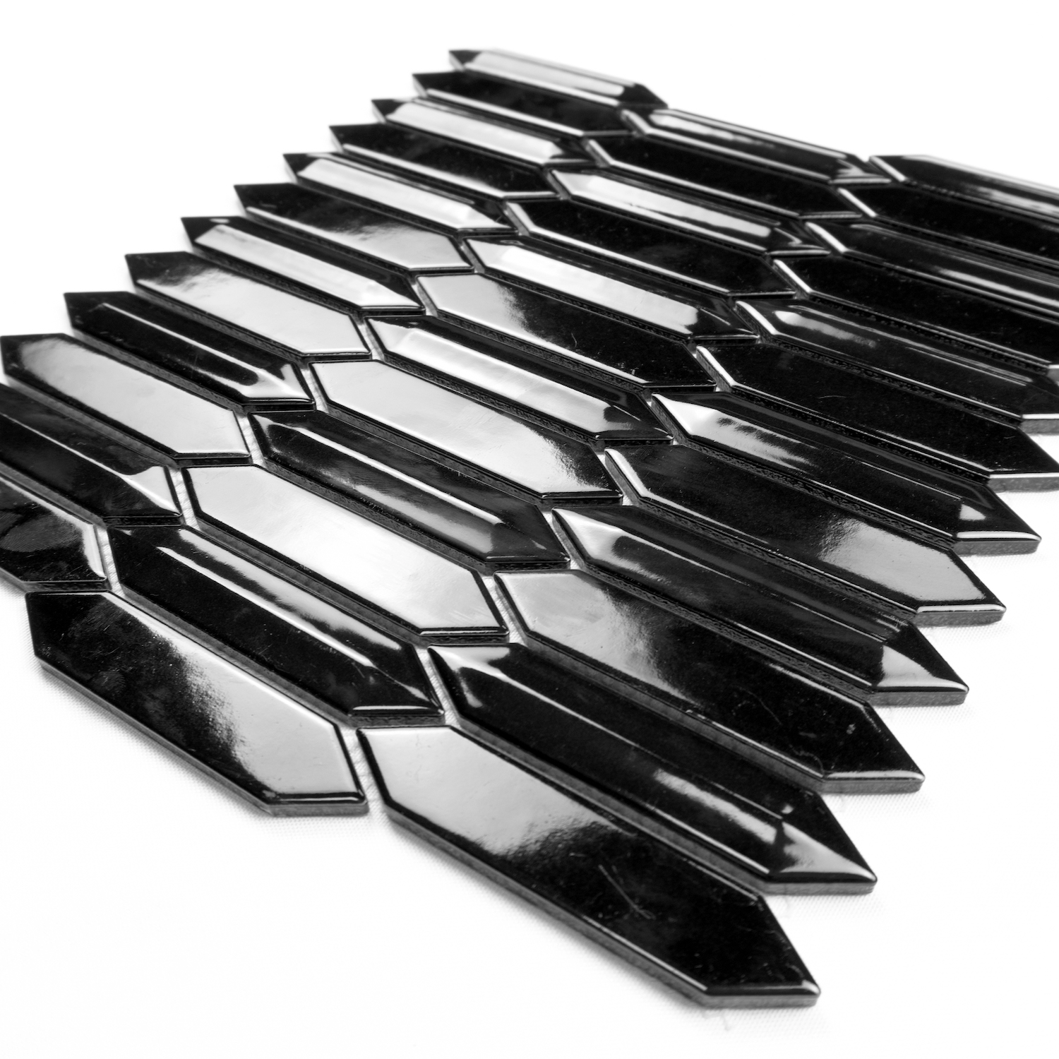 Black 3D Glossy Arrow Mosaic Tiles Home Mosaic Wall Tiles Decorative 3D Tiles