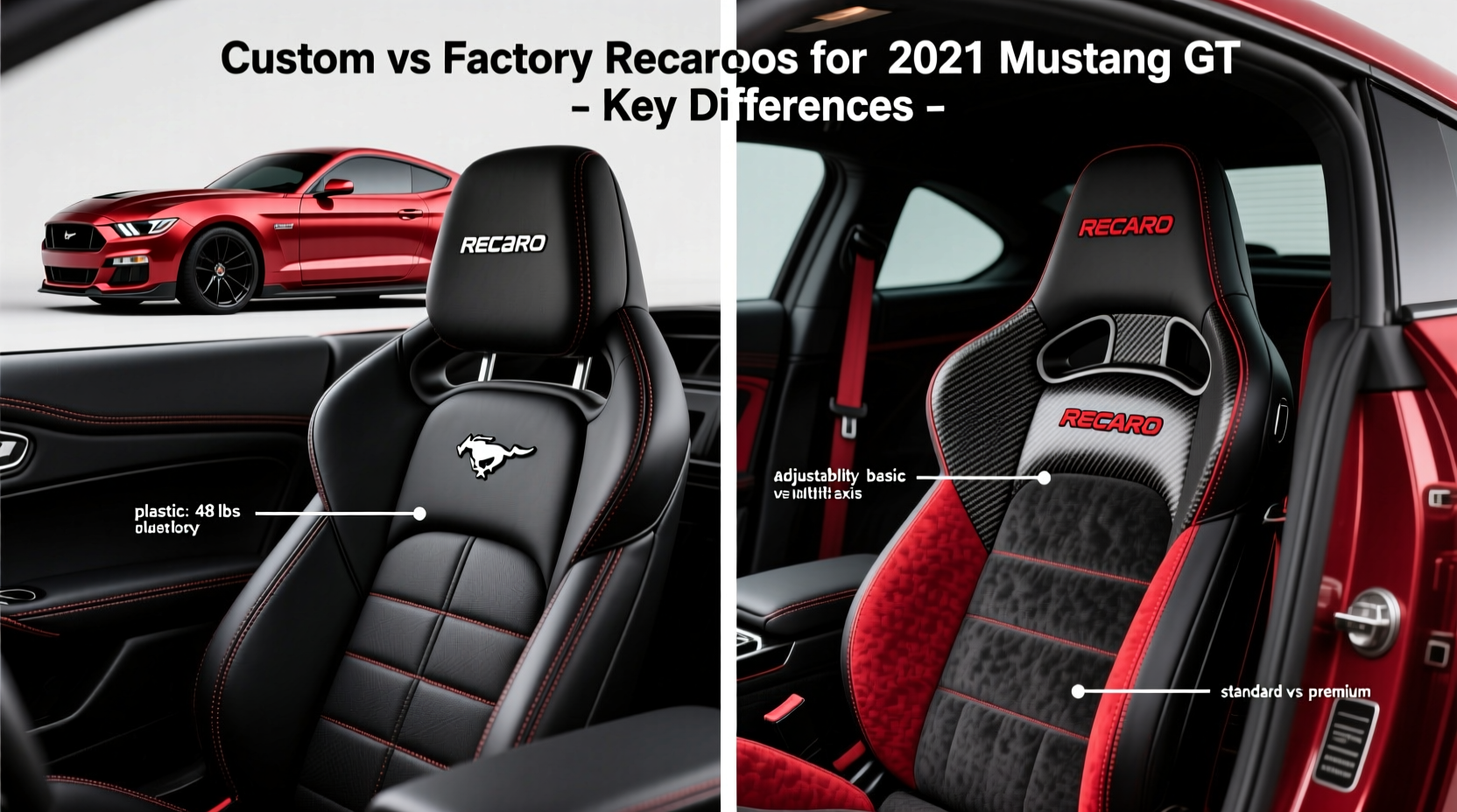 custom vs factory recaros 2021 mustang gt