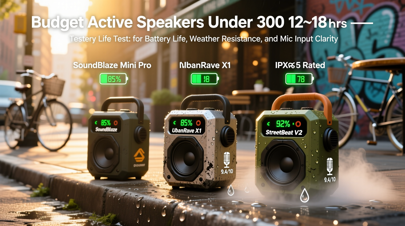Top 3 Budget Active Speakers Under $300 for Busking in 2026 — Tested for Battery Life, Weather Resistance, and Mic Input Clarity
