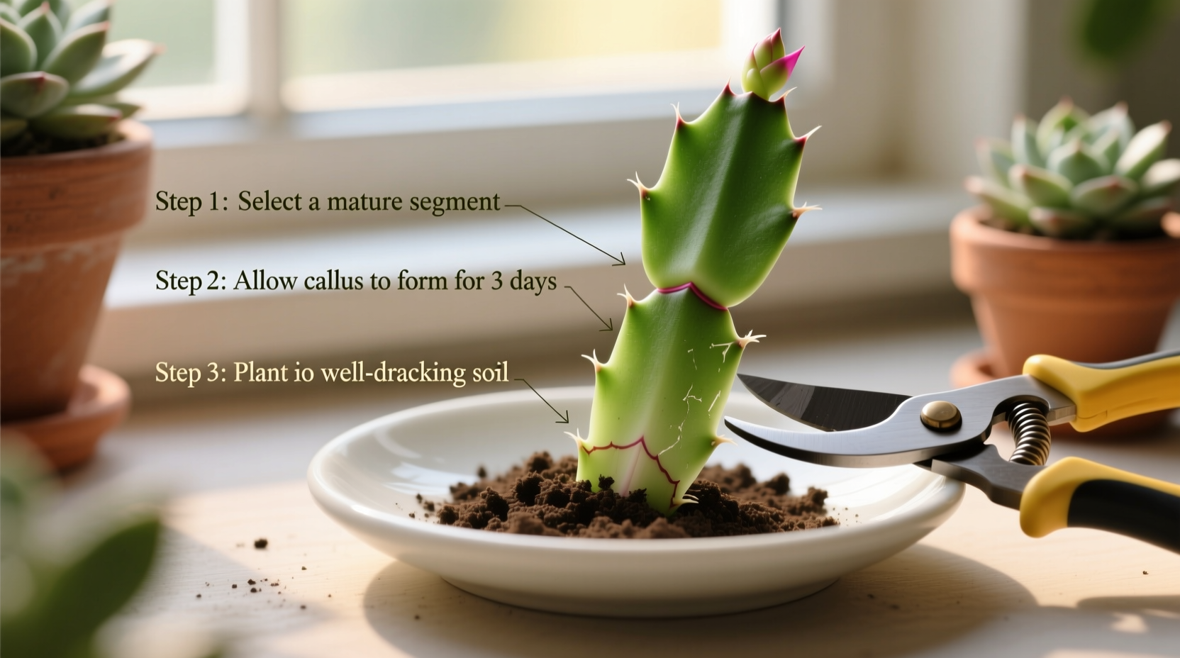 how to grow a christmas cactus from a cutting
