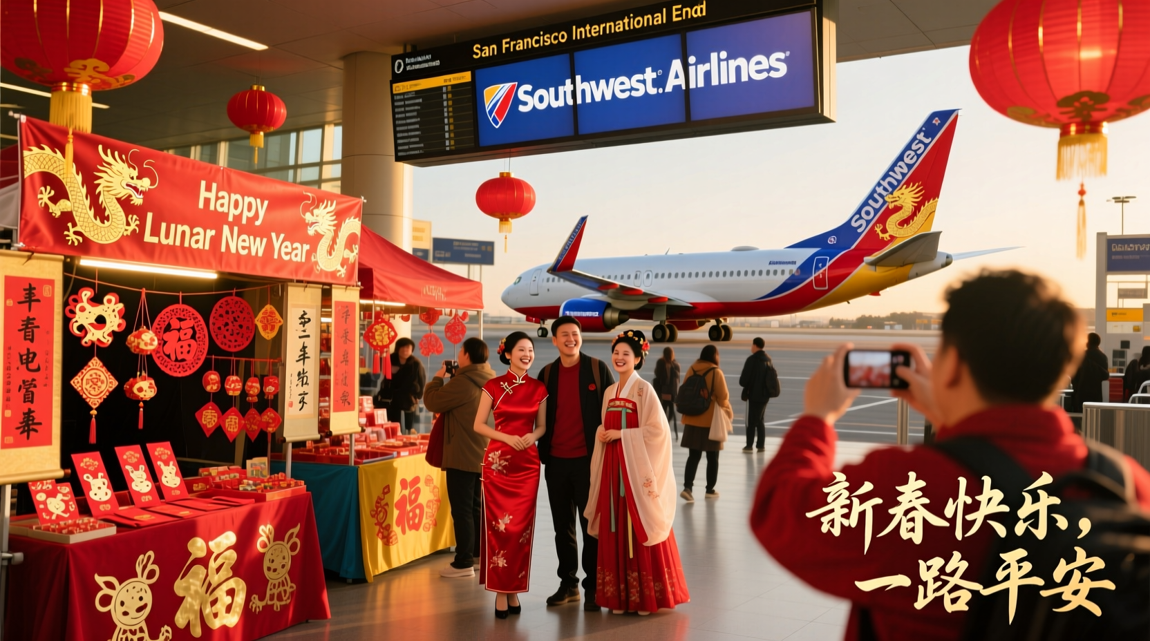 where does the southwestern airlines chinese new year festival end
