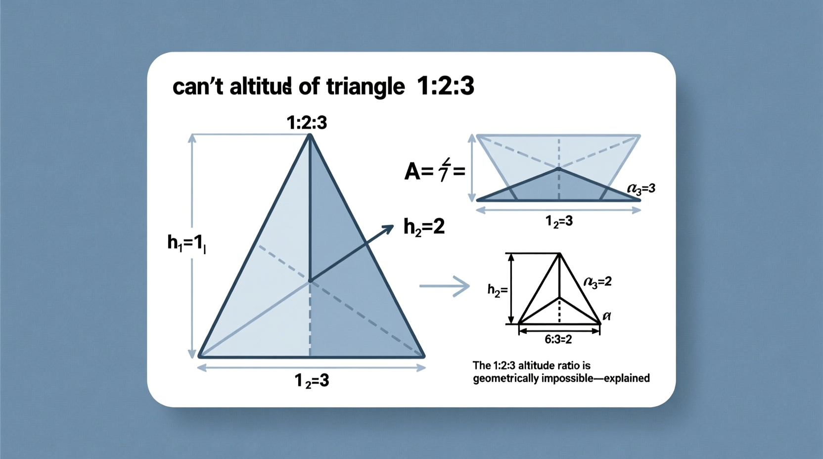 why cant triangle altitudes be 123 ratio explained