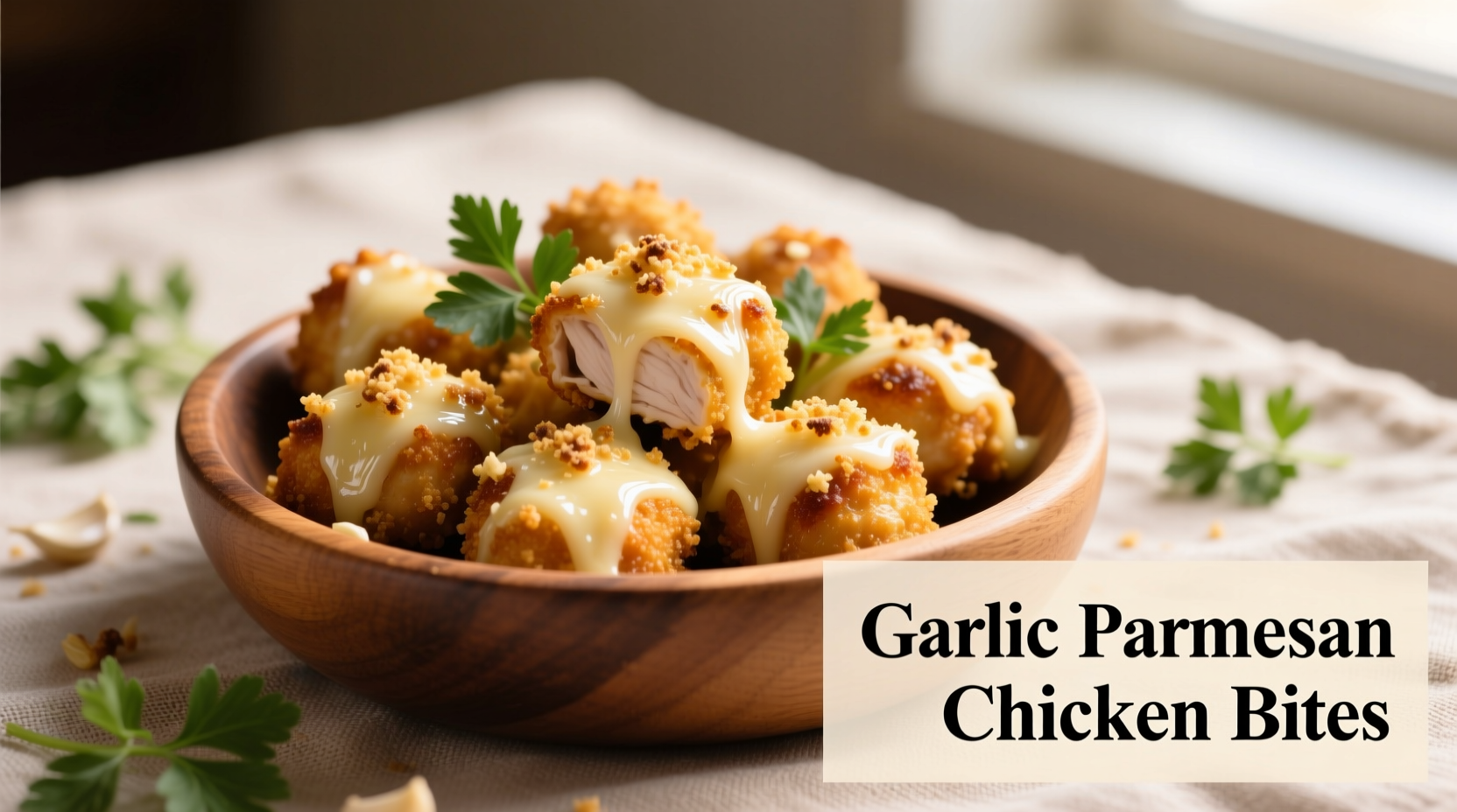 garlic parmesan chicken bites