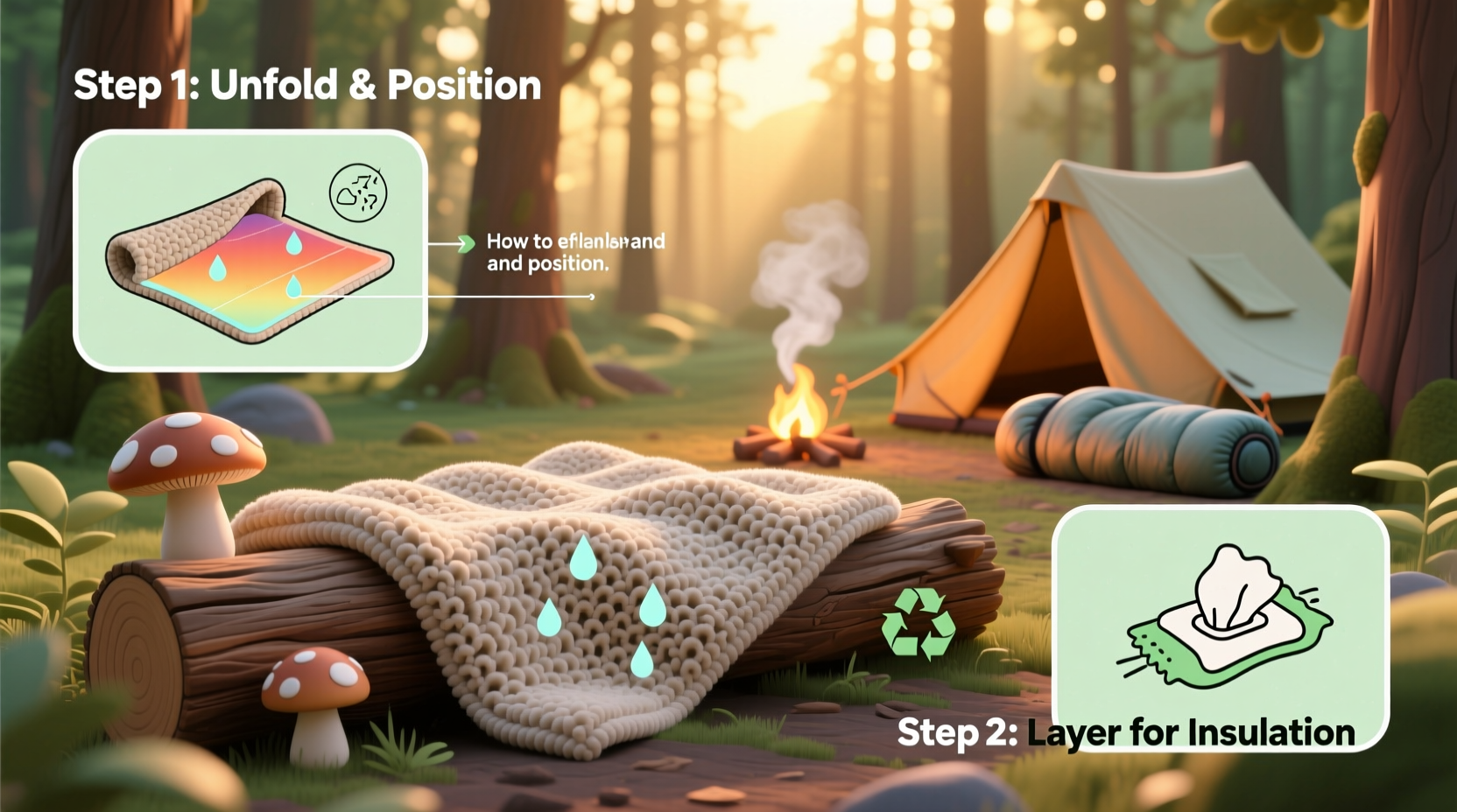 a complete guide to using mushroom blankets for comfortable and cozy camping