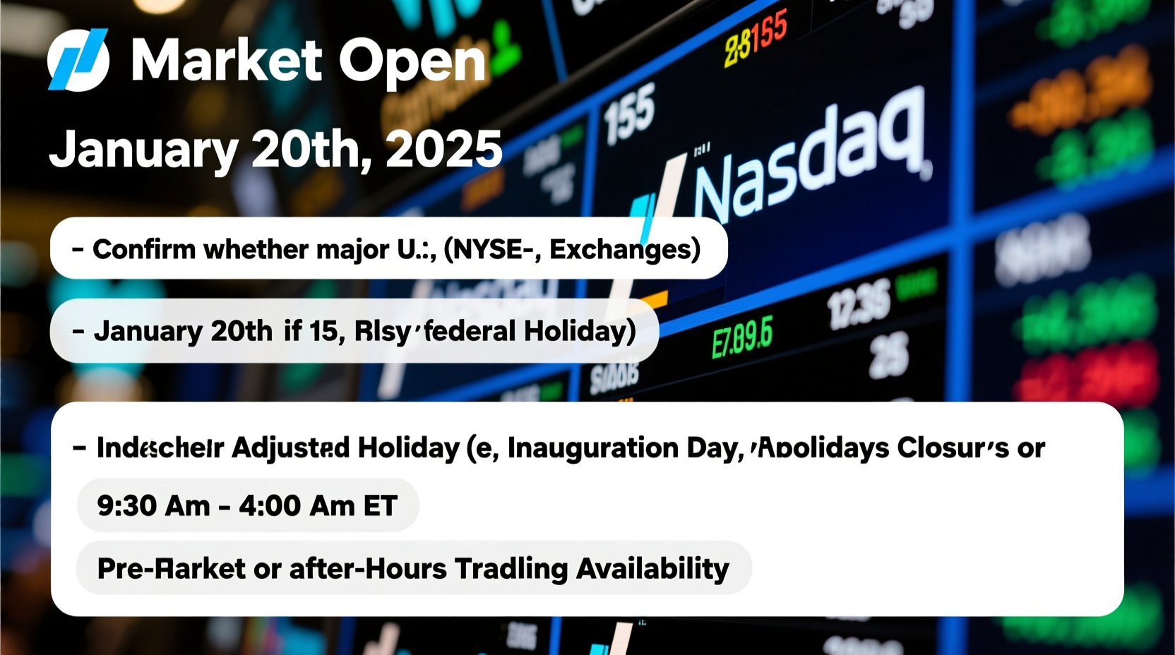 is the stock market open on january 20th