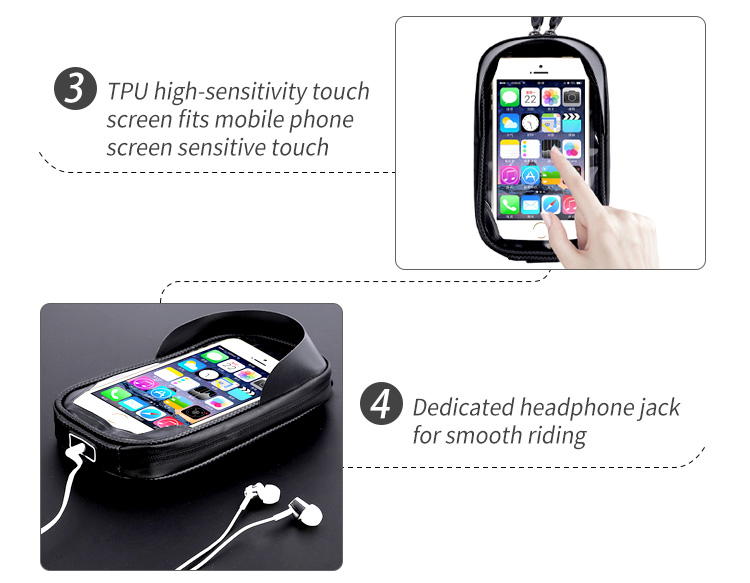 Big Capacity Waterproof Bike Top Bag, Saddle Bag with Phone Pocket