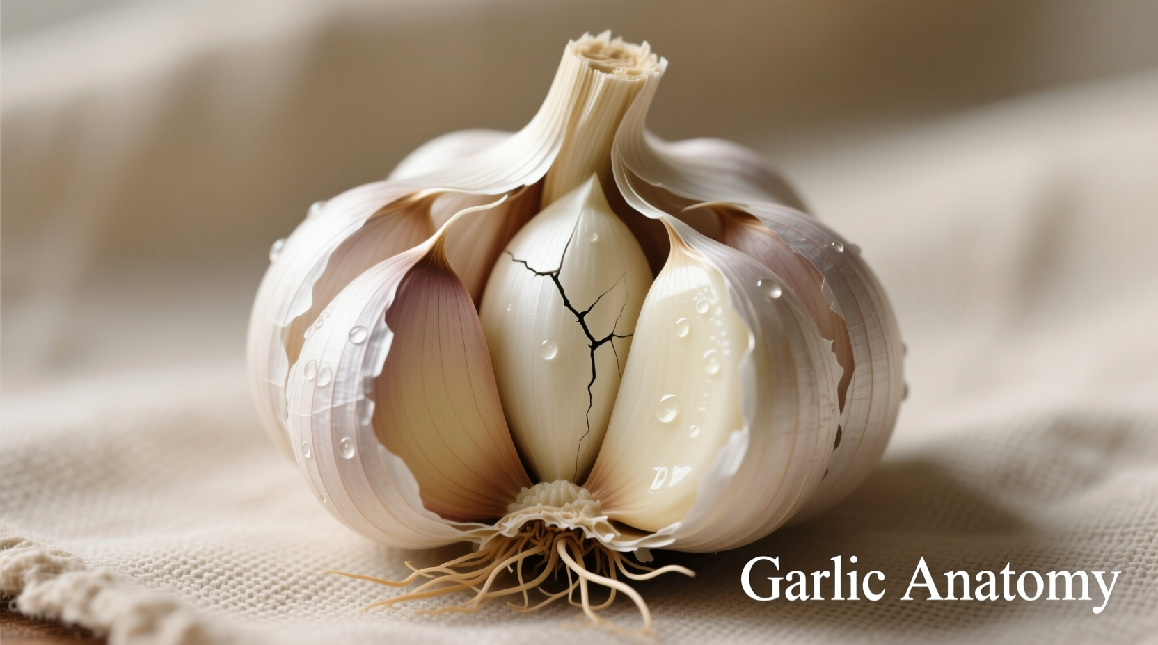 Whole garlic head with separated cloves
