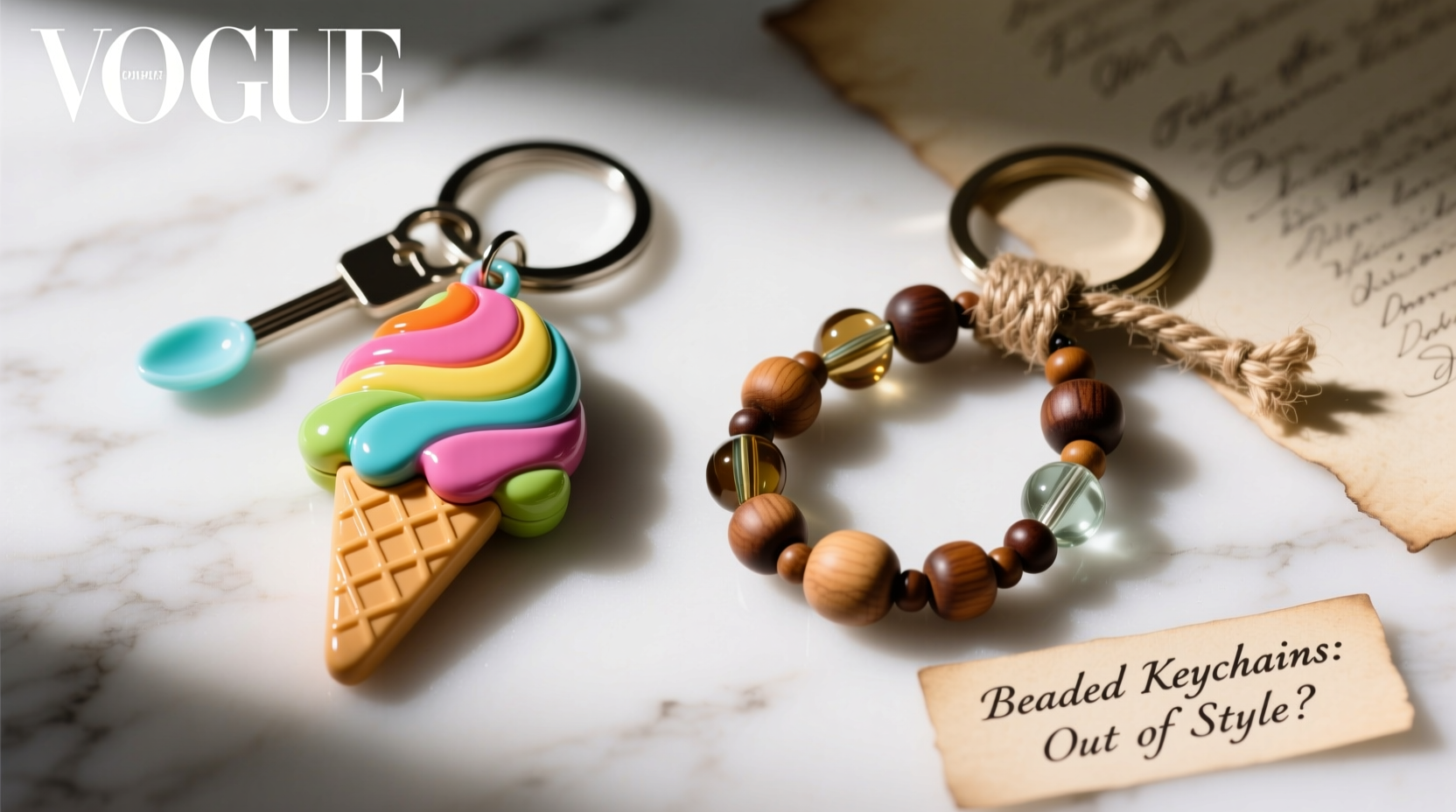 ice cream keychain vs beaded keychain are beaded keychains going out of style