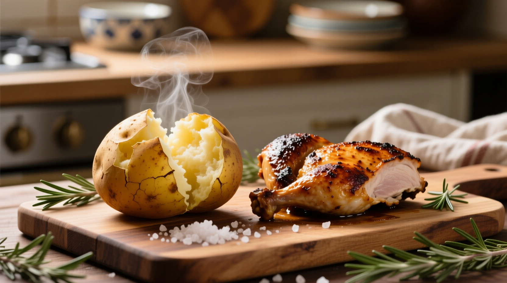 chicken and baked potato