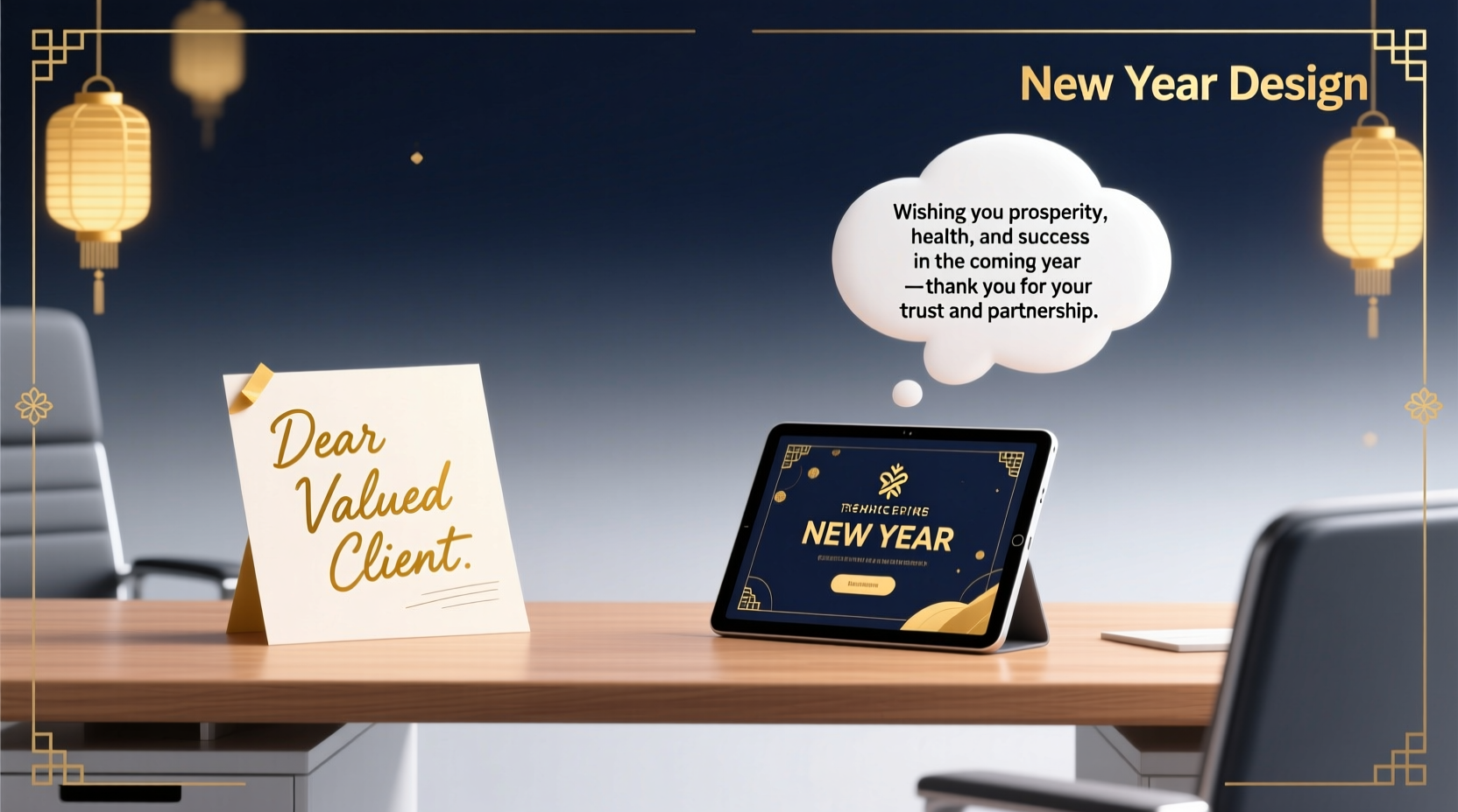 how to write new year wishes to clients